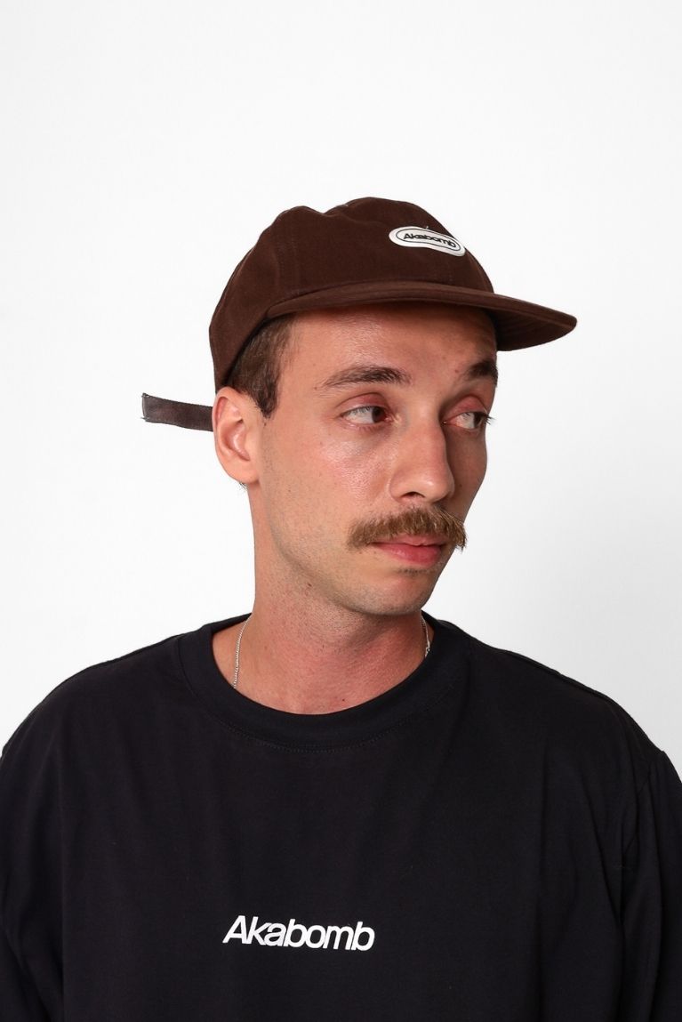Six Panel Basic Logo Brown