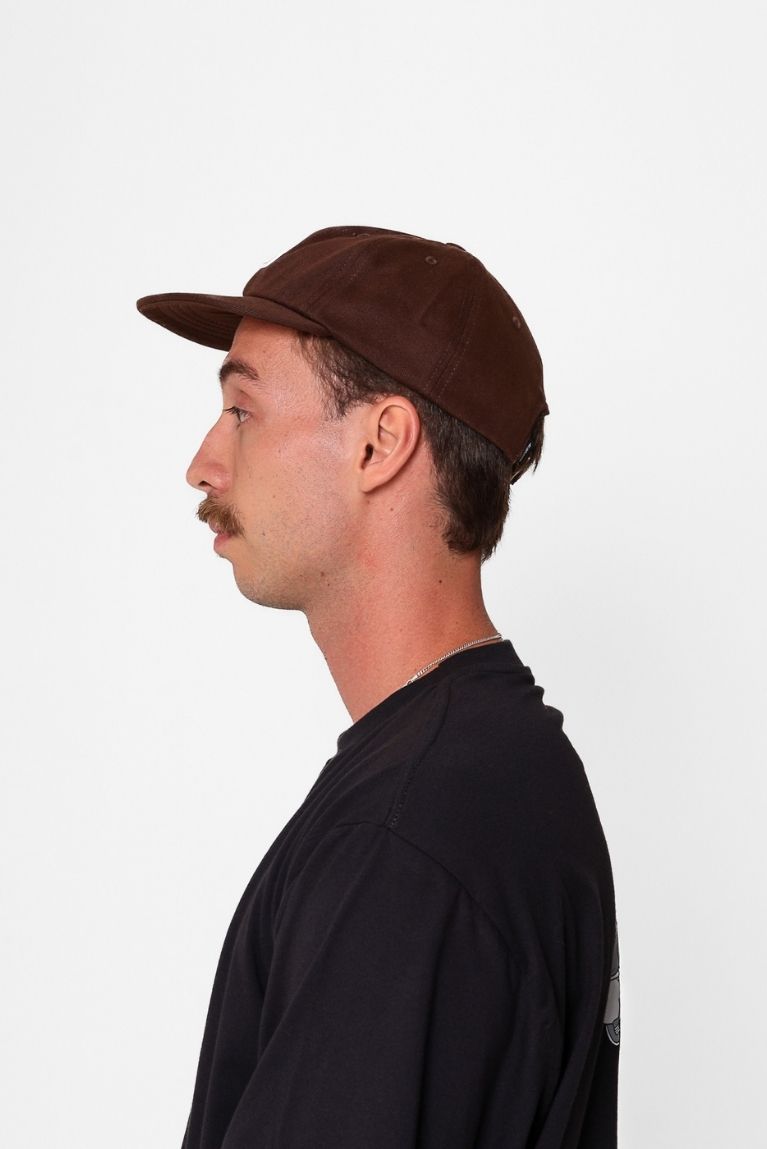 Six Panel Basic Logo Brown