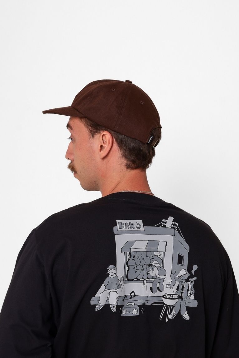 Six Panel Basic Logo Brown