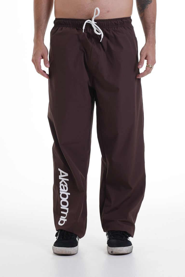 Tactel Pants Basic Logo Brown
