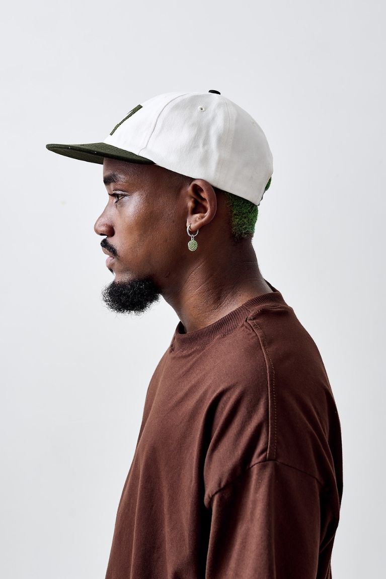 Six Panel Basic A Off Green