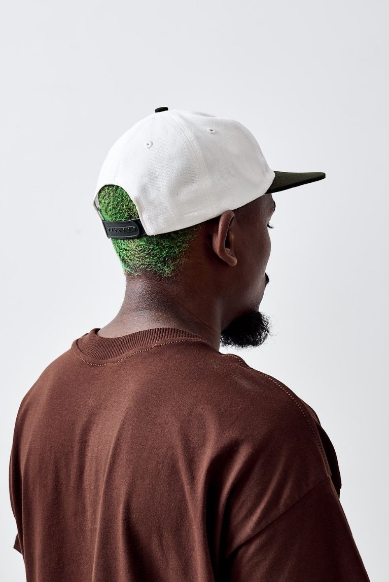 Six Panel Basic A Off Green