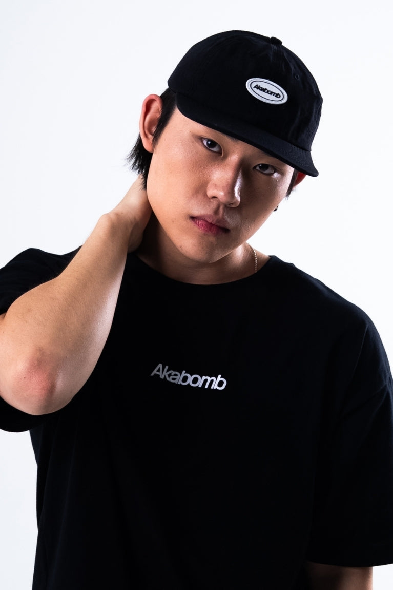 Six Panel Basic Logo Black