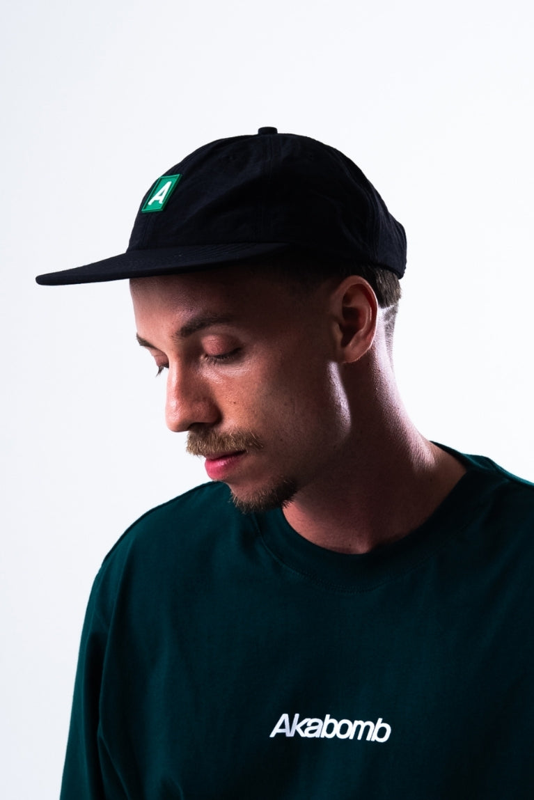 Six Panel Basic Patch A Black