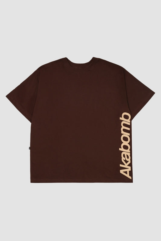 Tee Vertical Logo Brown Boxy