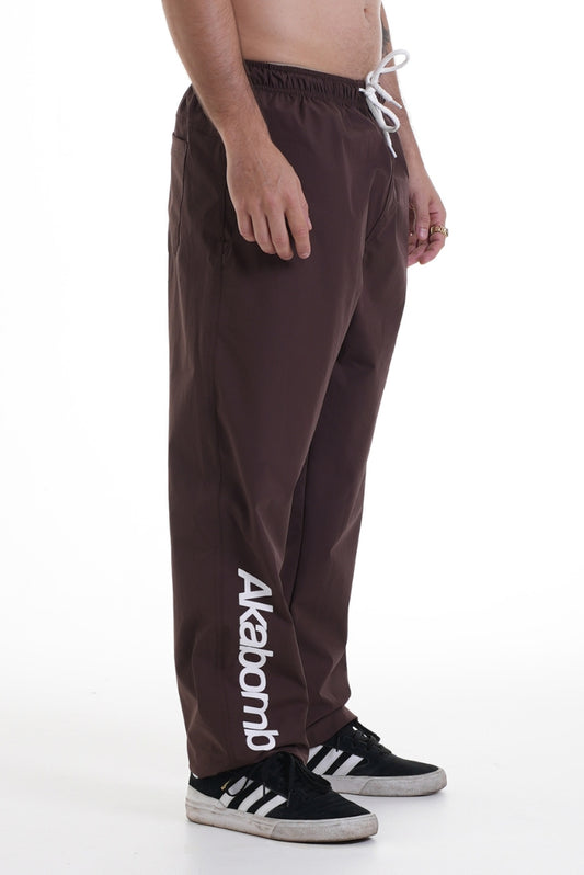 Tactel Pants Basic Logo Brown