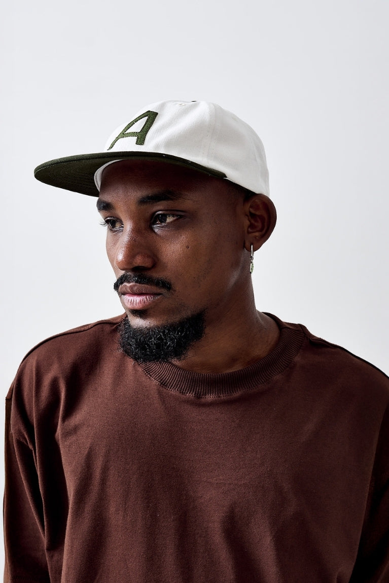 Six Panel Basic A Off Green
