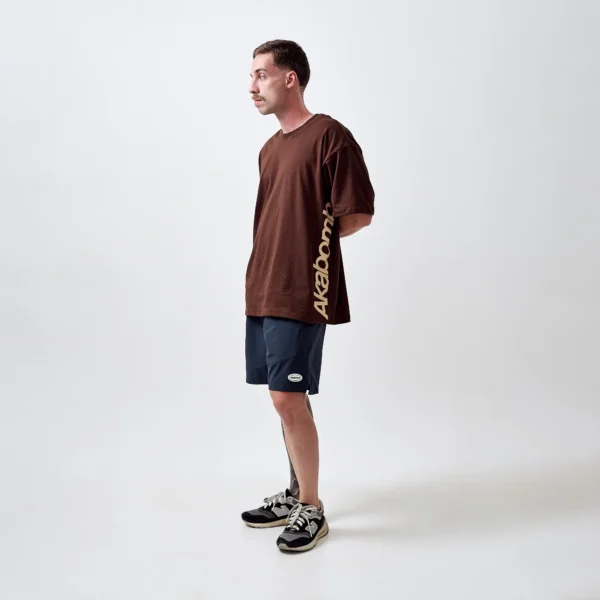 Tee Vertical Logo Brown Boxy